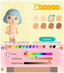 Guide showing how to choose your hair style and color at shampoodle in animal crossing: Bramble S Crossing A Guide To Color Matching Each Skin Tone