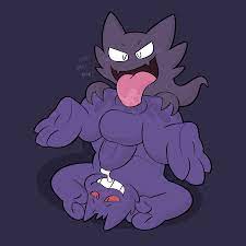 1:1 absurd res ambiguous gender anal anthro big tongue birdvian  blush bodily fluids cum cum drip dripping duo fangs foreskin gengar genital  fluids ghost haunter hi res male maleambiguous