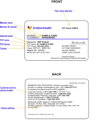 Look at the example card and your own card. Member Identification Cards Emblemhealth
