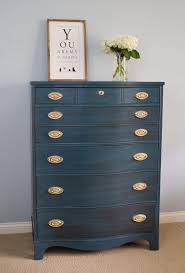 Gorgeous Professionally Hand Painted 1940 S Tall Dresser With Five Beautifully Curved Drawers And Lot Black Chalk Paint Dressers For Sale Chalk Paint Furniture