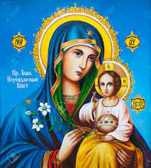 Orthodox Icon Of The Virgin Mary With The Child Jesus Canvas Oil Stock Photo Picture And Royalty Free Image Image 115971519