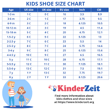 Kids Shoe Sizes Childrens Shoe Sizes By Age Boys Girls