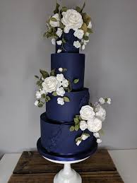 Wedding Cake Wedding Cake Navy Navy Blue Wedding Cakes Floral Wedding Cakes