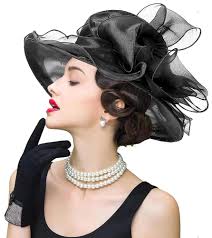 Amazon.com: ORIDOOR Sombrero de boliche de organza para mujer, tocado Derby  para fiesta de té, sombrero de boda nupcial, negro, (011c1-black)