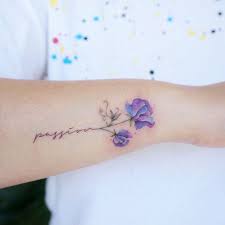 17 Fine Line Pastel Tattoos By G No Prettytattoos Pastel Tattoo Violet Flower Tattoos Fine Line Tattoos