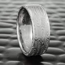 Damascus Steel Men S Wedding Band Flat Crop Circles Steven Jacob Damascus Wedding Band Damascus Steel Wedding Band Damascus Steel Ring
