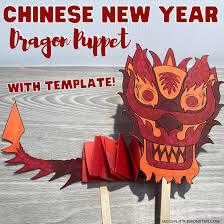 So get your kid a set of crayons or coloring pens and. Chinese New Year Dragon Puppet With Template Messy Little Monster