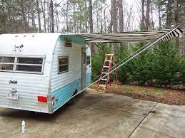 Jennifer Jangles Blog Sewing An Awning Cushions And Curtains For The Camper It S Glamping Week Vintage Camper Camper Curtains Camper Cushions