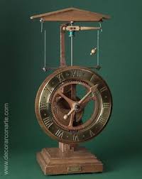Reloj Siglo Xv Modelo De Sobremesa De Escape Centrifugo 40x20cm Engranajes De Madera Relojes De Madera Relojes Antiguos