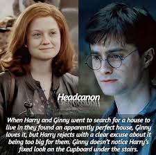 This is now canon in my heart. 🥺 ​When Harry and Ginny reject the perfect  house, not because of the price or location, but because Harry can't shake  the memory of the