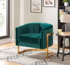 Carter Green Velvet Gold Stainless Steel Base Accent Chair Green Accent Chair Velvet Accent Chair Accent Chairs