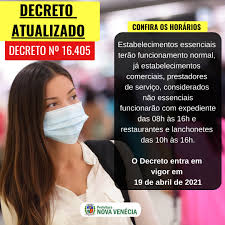 Informações da secretaria municipal de saúde. Prefeitura De Nova Venecia Publica Decreto De Restricoes Para Mapa De Risco Alto Prefeitura De Nova Venecia