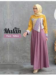 Gamis yang sedang trend saat ini adalah baju gamis batik kombinasi terbaru dari bahan. Gamis Batik Kombinasi Polos Terbaru 2021 Cantik Elegan Moden