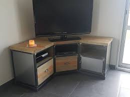 Corner Tv Furniture Industrial Steel And Solid Aged Pine Corner Tv Furniture Tv Furniture