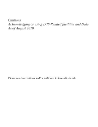 These images can be previewed, edited, saved, and shared to other applications. Citations Acknowledging Or Using Iris Related Facilities And Data