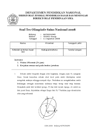 Misalkan kalian menemukan kesalahan di solusi ini silahkan Soal Tes Osn Astronomi Esai 2008