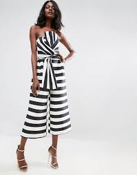 Black And White Striped Jumpsuit Asos Black White Stripe Jumpsuit Fashion Latest Fashion Clothes Jumpsuits For Women