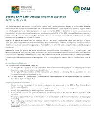 Second DGM Latin America Regional Exchange June 10-16, 2018