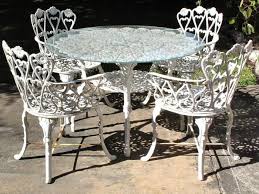 White Wrought Iron Patio Table With 4 Arm Chairs Iron Patio Furniture Wrought Iron Patio Furniture Wrought Iron Garden Furniture