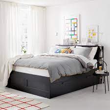 Das günstigste angebot beginnt bei € 15. Brimnes Bettgestell Kopfteil Und Schublade Schwarz Ikea Deutschland