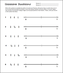 Free Ordering Fractions On A Number Line Printable