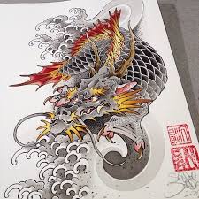 Dragon Koi Dragon Koi Pinterest Hinh XÄƒm Hinh XÄƒm Rá»“ng Ca Vang
