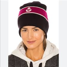 Isabel Marant Black Camden Cotton & Wool Ribbed Knit Beanie Hat w Logo NWT