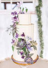 Three tier wedding cake white burgundy. 65 Loveliest Lavender Wedding Ideas You Will Love Deer Pearl Flowers