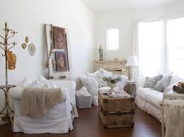 Trunks as side tables, wicker baskets for shoes and blankets, and curio cabinets. 20 Shabby Chic Living Rooms Hgtv