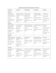 Sample Healthy Breakfast Menu Pdf Healthy Breakfast Menu Breakfast Menu Healthy Breakfast