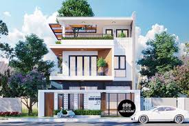Mẫu Nhà Biệt Thự Đẹp 3 Tầng 4 Phòng Ngủ 1 Phòng Thờ 8x18m