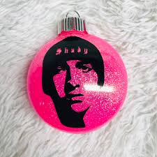Rapper-inspired Glitter Christmas Ornament, Hip Hop, Rap, Shady, Tupac