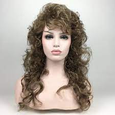 1980 S Big Wavy Curly Hair Character Theatrical Costume Etsy Wavy Curly Hair Flat Iron Hair Styles Hairstyle Gallery