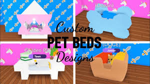Custom Unique Pet Beds Design Ideas Building Hacks Roblox Adopt Me Custom Pet Bed Unique Pet Bed Pet Beds