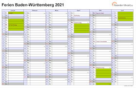 Um pfingsten gibt es 2021 zwei wochen ferien in bw. Ferien Baden Wurttemberg 2021 Ferienkalender Zum Ausdrucken