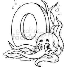 Alphabet Letters Clipart Black And White White Letter O With An Octopus Clipart Royalty Free Clipart 373566 Letter A Coloring Pages Coloring Pages Alphabet Coloring Pages