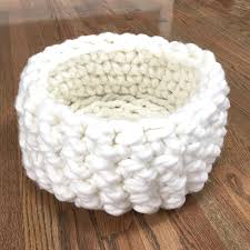 25+ dog bed and pillow patterns, tutorials, and projects to sew. Cat Bed Chunky Knit Cat Bed Crochet Cat Bed Or Small Dog Trendy Dog Beds Crochet Cat Bed Dog Bed