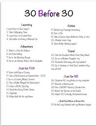 Birthday Things To Do At Home 30 Before 30 Thanks To A Good Friend Of Mine For Giving Me Inspiration To Sit Down And Ponder Birthday Ideas For Her 30 Things To Do Before 30 30 Before 30