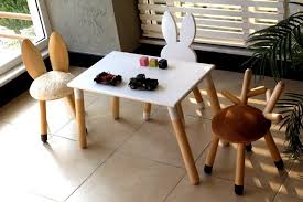 Geyik Sandalye Ve Mini Agac Masa