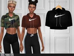 We offer more custom content than any other . Crop T Shirt Found In Tsr Category Sims 4 Female Everyday Sims 4 Clothing Sims 4 Sims 4 Mods Clothes