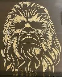 Framed Chewbacca Gold Foil Print Star Wars Lucasfilms 10 X 10 Wall Decor Ebay Chewbacca Art Gold Foil Print Foil Print