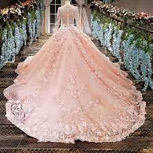 Check spelling or type a new query. Luxus Herrlich Pearl Rosa Brautkleider 2018 Ballkleid Mit Spitze Blumen Applikationen Perlenstickerei Strass Rundhalsausschnitt Lange Armel