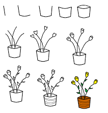 How To Draw A Pot Of Flowers Flower Drawing Plant Doodle Plant Drawing Learn how to draw simple cute & small duck step by step for beginners and kids in very easy way. how to draw a pot of flowers flower
