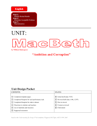 Macbeth Unit Plan