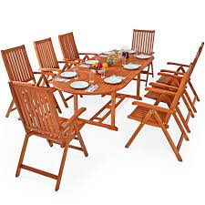 If you're after an outdoor dining set that will accommodate a good number of guests, then this acacia. Wooden Garden Dining Set Moreno Table Chairs Furniture Folding 8 Seater Foldable 4250525334876 Ebay