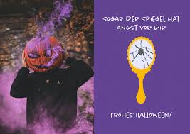 Sogar der Spiegel hat Angst vor dir - Frohes Halloween! | Halloween 🎃👻😱  | Echte Postkarten online versenden