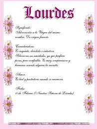 Significado Del Nombre De Lourdes Buscar Con Google Significados De Los Nombres Nombres Nombre