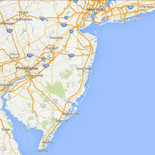 State of new jersey.geographically, the term encompasses about 141 miles (227 km) of oceanfront bordering the atlantic ocean, from perth amboy in the north to cape may point in the south. Maps Of The New Jersey Shore