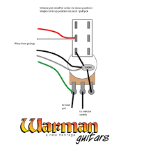 Wiring schematic gibson 2 volume 1 tone wiring diagram. How To Wire A Push Pull Pot For Coil Tapping A Humbucker Warman Guitars