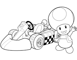 Toad In Mario Kart Wii Coloring Page Mario Coloring Pages Super Mario Coloring Pages Coloring Pages